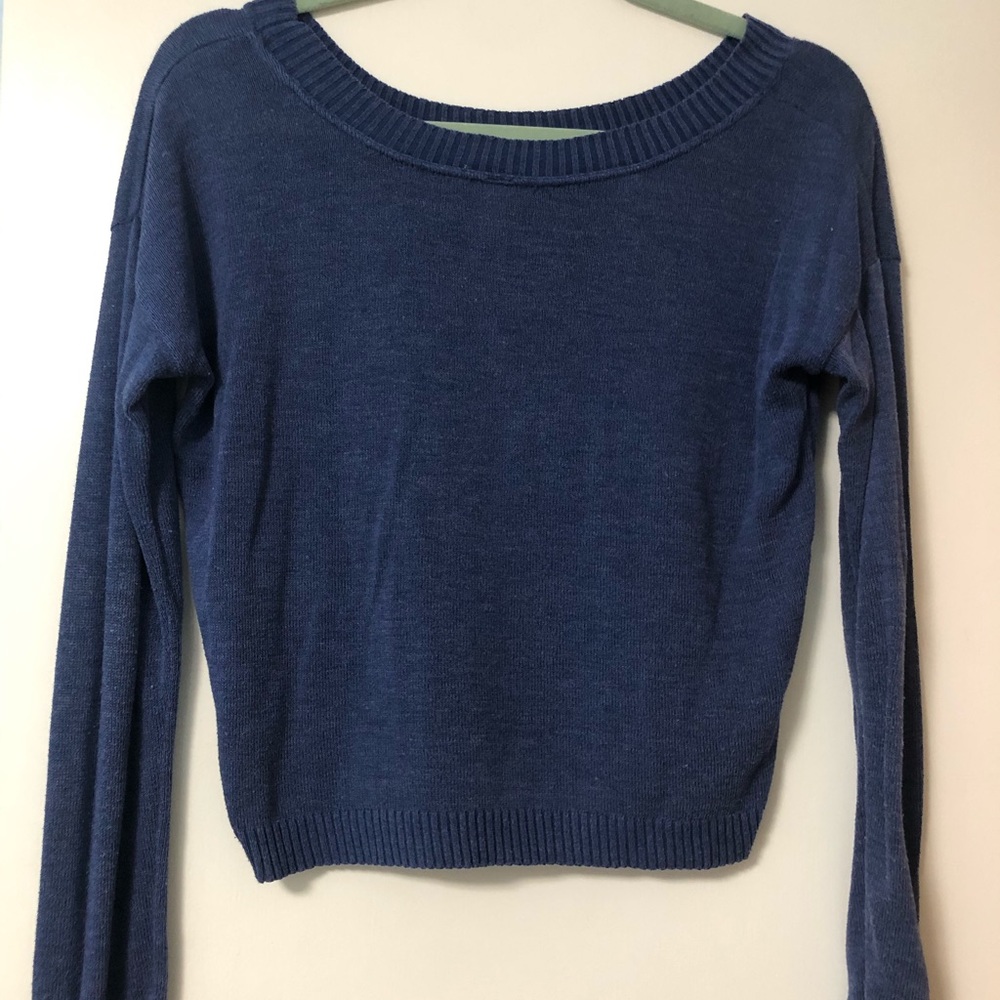 Cozy Blue Crew Neck Sweater